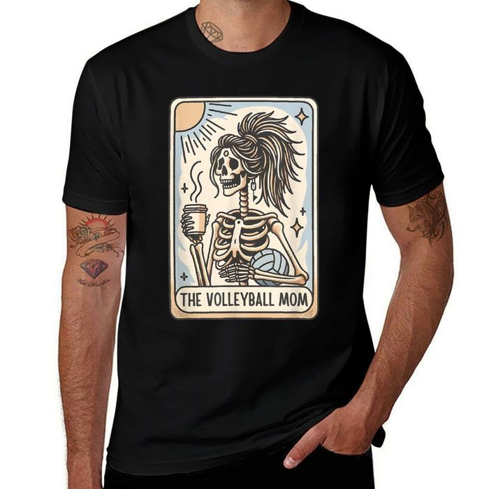 Funny Halloween Volleyball Mama, Volleyball Mom Skeleton Relaxed-fit T-Shirt