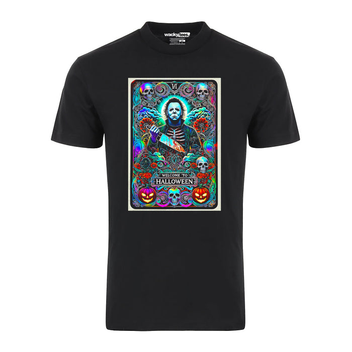 Welcome To Halloween Michael Myers Tarot Card Terror Horror Tee Shirt