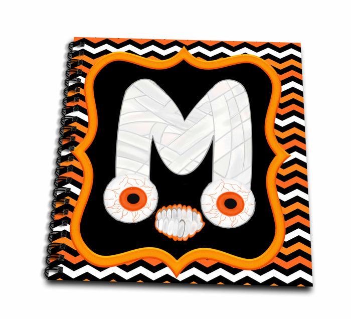3dRose Halloween Monograms - Halloween Mummy and Eyes Monogram Initial M - Drawing Books (db-369314)
