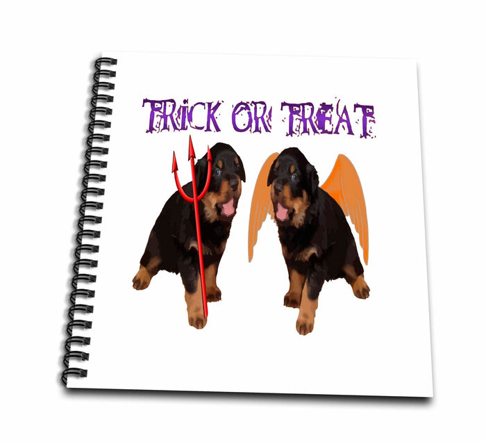 3dRose Cute Rottweiler Halloween Trick or Treat Vector Cut Out - Drawing Books (db-371481)