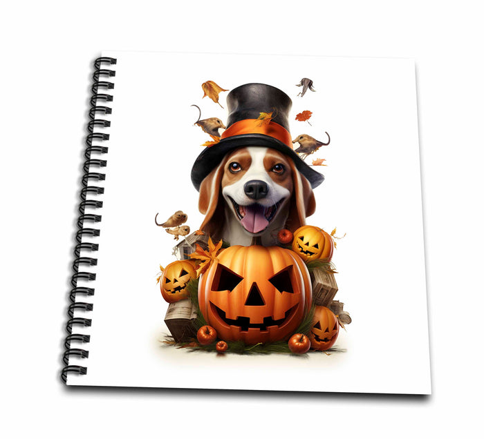 3dRose Halloween Beagle Dressed as a Magic Wizard - Drawing Books (db-382918)