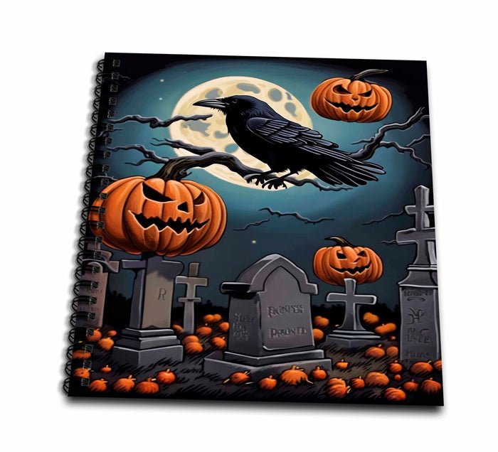 3dRose Halloween Graveyard Friends Fun Spooky Season Art - Drawing Books (db-384367)
