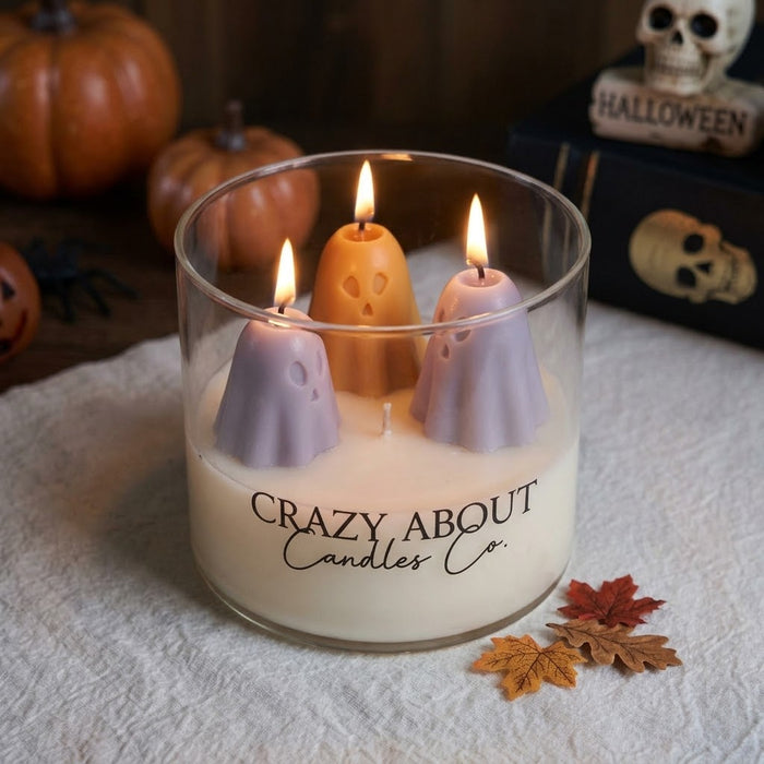 Ghost Trio Pastel Halloween Candle | Triple-Wick