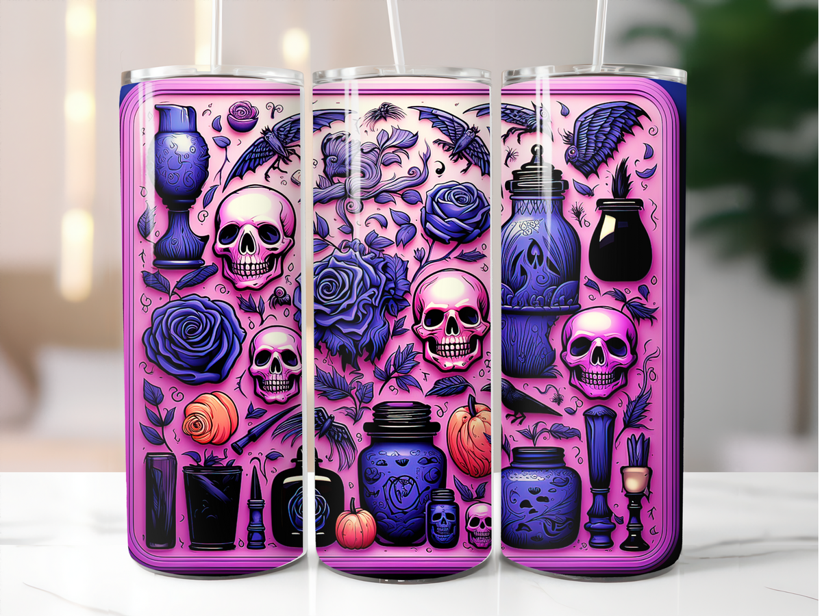 Halloween Jars & Skulls 20oz Skinny Tumbler