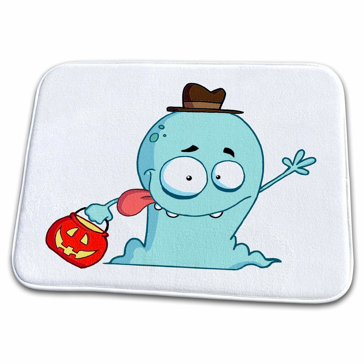 3dRose Cute Halloween Ghost Trick Or Treating - Dish Drying Mats (ddm-118574)