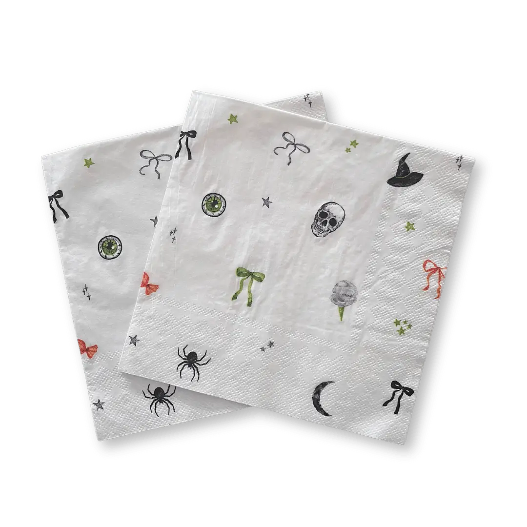 Bow Halloween Patterned Disposable Paper Napkins (24pcs)
