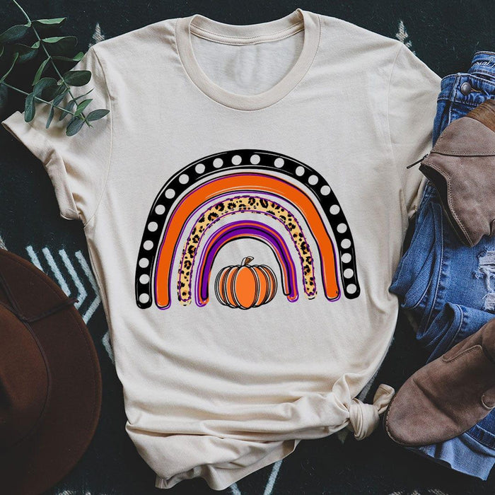 \"Halloween Rainbow\" – Boho Autumn Graphic Shirt