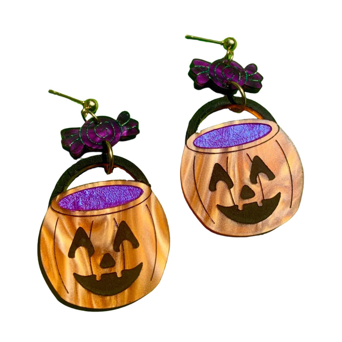 Trick or Treat Acrylic Halloween Earrings