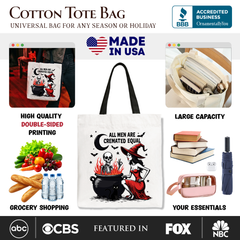 All Men Are Cremated Equal Halloween Tote Bag, Funny Witch