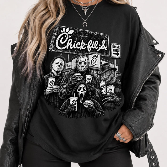 Horror Drive-Thru Halloween Graphic Tee