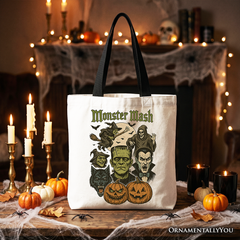 Monster Mash Classic Tote Bag, Halloween Monsters Gift Shopper for The Spooky Season