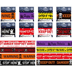 Halloween Warning Strip Tape - Plastic Isolation Decoration Tape for Horror Atmosphere