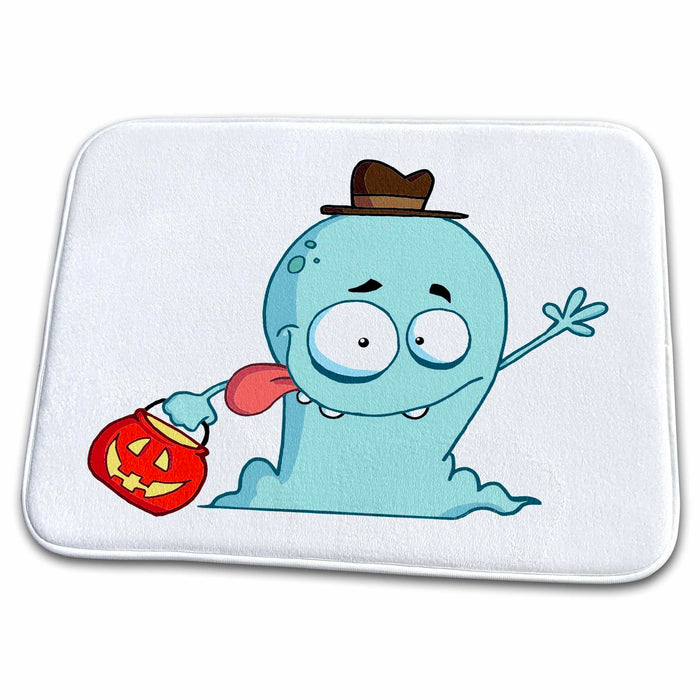 3dRose Cute Halloween Ghost Trick Or Treating - Dish Drying Mats (ddm-118574)