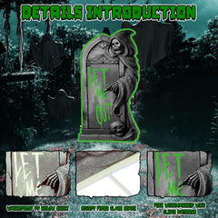 Halloween Tombstone Yard Sign Decorations 6Pcs Glow in the Dark Halloween RIP Tombstone Fluorescence Lawn Sign with 12 Stakes for Haunted House Garden