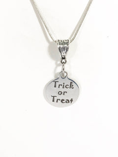Trick or Treat Necklace, Halloween Outfit Jewelry, Halloween Necklace, Trick or Treat Jewelry Gift, No Tricks Just Treats Jewelry