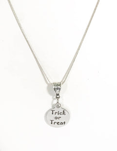 Trick or Treat Necklace, Halloween Outfit Jewelry, Halloween Necklace, Trick or Treat Jewelry Gift, No Tricks Just Treats Jewelry