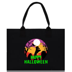 Halloween Trick or Treat Tote Bag Halloween Tote Bag for Kids Halloween Gift Halloween Candy Bag Halloween Doodles Cute Canvas Tote Bag