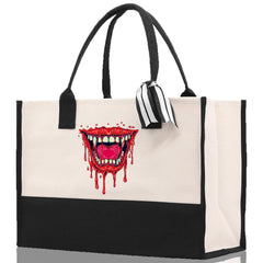 Halloween Trick or Treat Tote Bag Halloween Tote Bag for Kids Halloween Gift Halloween Candy Bag Halloween Doodles Cute Canvas Tote Bag