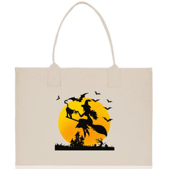 Halloween Trick or Treat Tote Bag Halloween Tote Bag for Kids Halloween Gift Halloween Candy Bag Halloween Doodles Cute Canvas Tote Bag