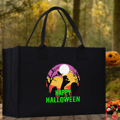 Halloween Trick or Treat Tote Bag Halloween Tote Bag for Kids Halloween Gift Halloween Candy Bag Halloween Doodles Cute Canvas Tote Bag