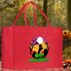 Halloween Trick or Treat Tote Bag Halloween Tote Bag for Kids Halloween Gift Halloween Candy Bag Halloween Doodles Cute Canvas Tote Bag