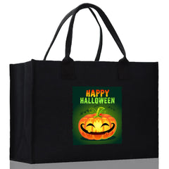 Halloween Trick or Treat Tote Bag Halloween Tote Bag for Kids Halloween Gift Halloween Candy Bag Halloween Doodles Cute Canvas Tote Bag