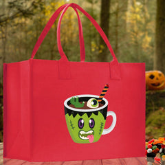 Halloween Trick or Treat Tote Bag Halloween Tote Bag for Kids Halloween Gift Halloween Candy Bag Halloween Doodles Cute Canvas Tote Bag