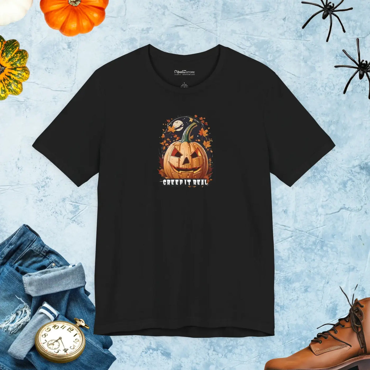 DipaliZ Creep it Real Unisex Jersey Short Halloween Tee