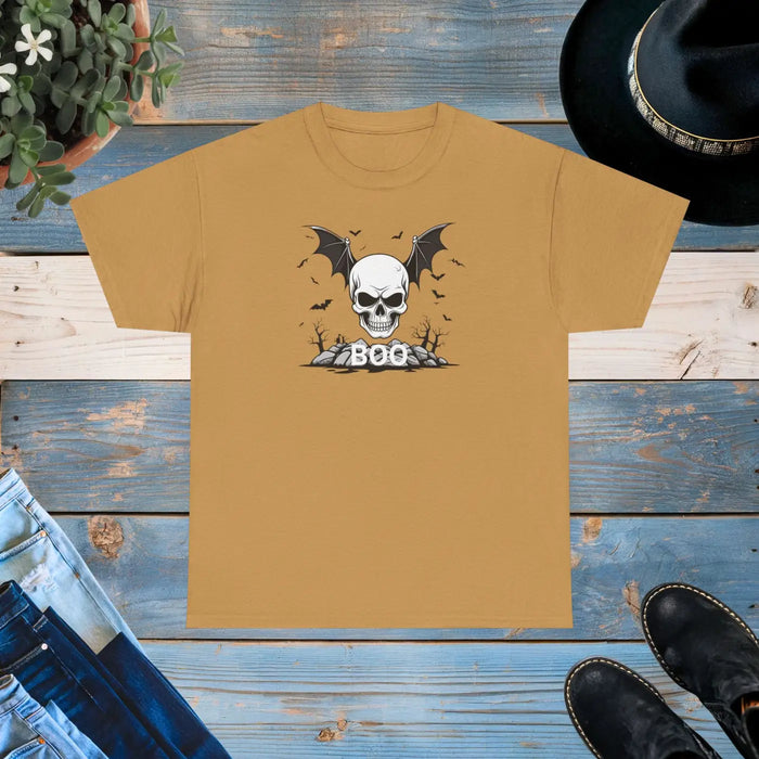 DipaliZ Winged Skull Heavy Cotton Tee Halloween Style