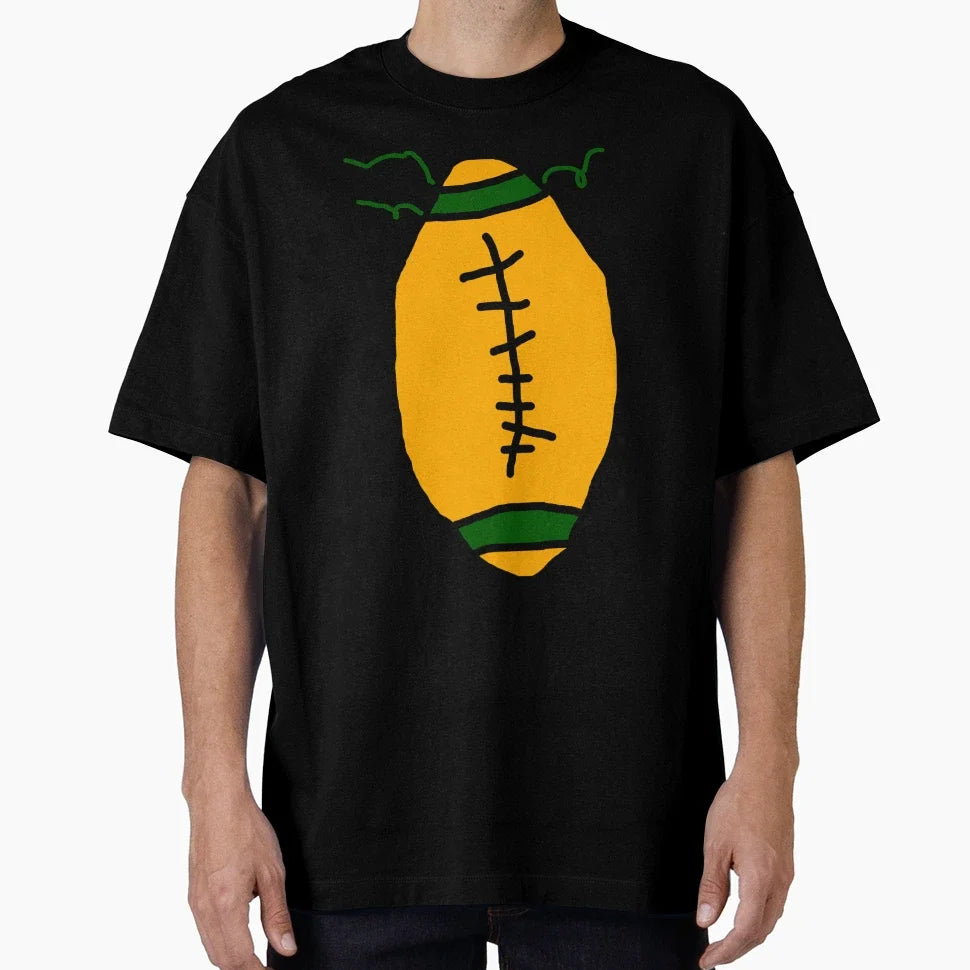 Halloween Football Fan Pumpkin T-Shirt - Unique Graphic for Adults